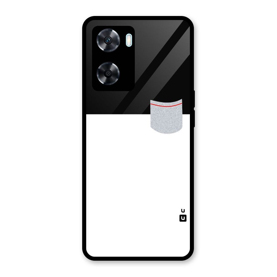 Cute Pocket Simple Glass Back Case for Oppo A77s