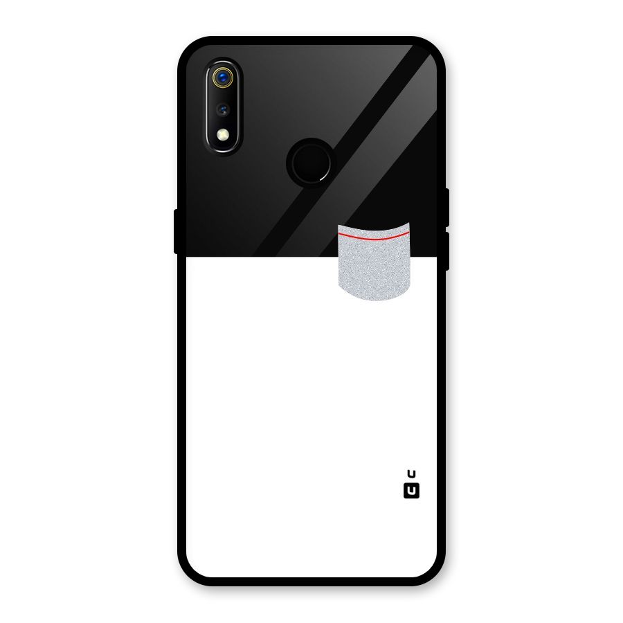 Cute Pocket Simple Glass Back Case for Realme 3