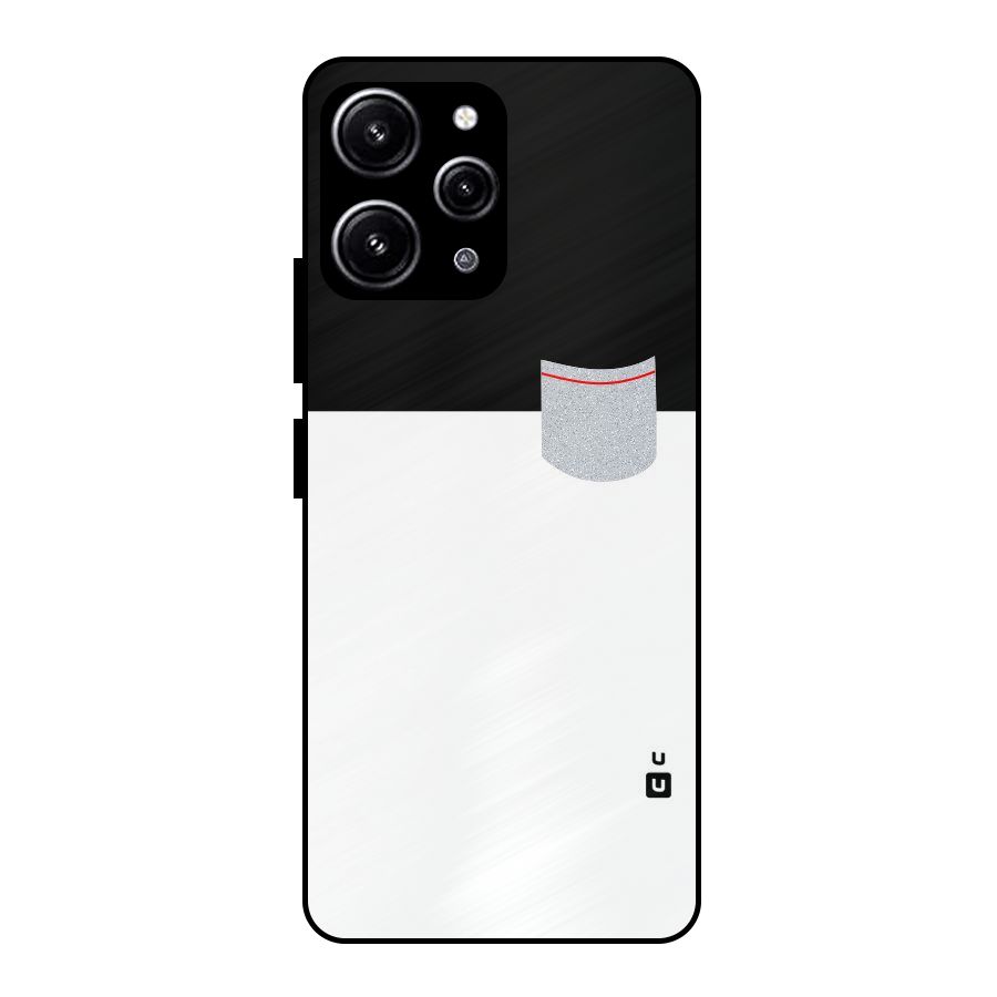 Cute Pocket Simple Glass Back Case for Redmi 12 4G