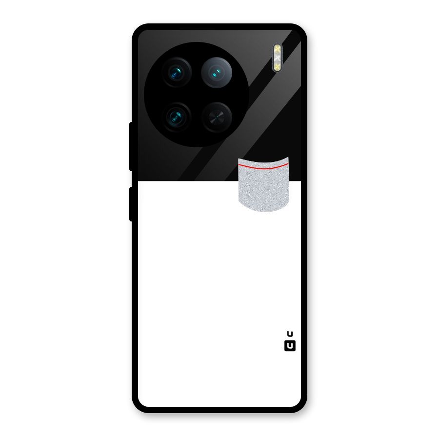 Cute Pocket Simple Glass Back Case for Vivo X90 Pro
