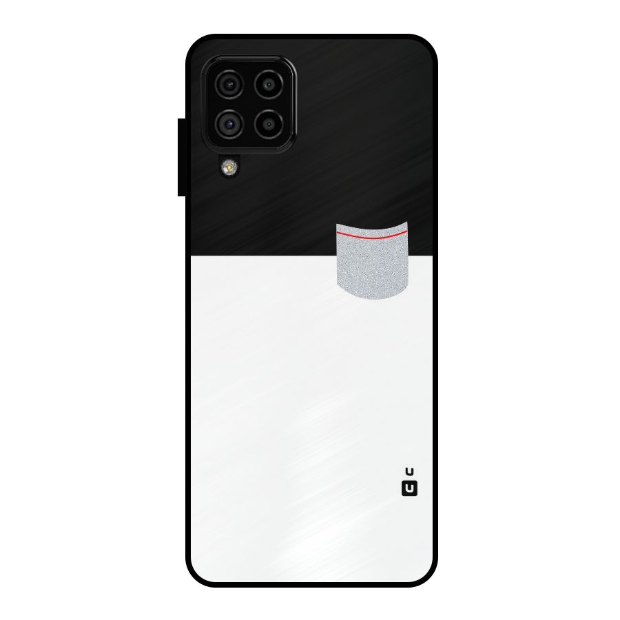 Cute Pocket Simple Metal Back Case for Galaxy A22 4G