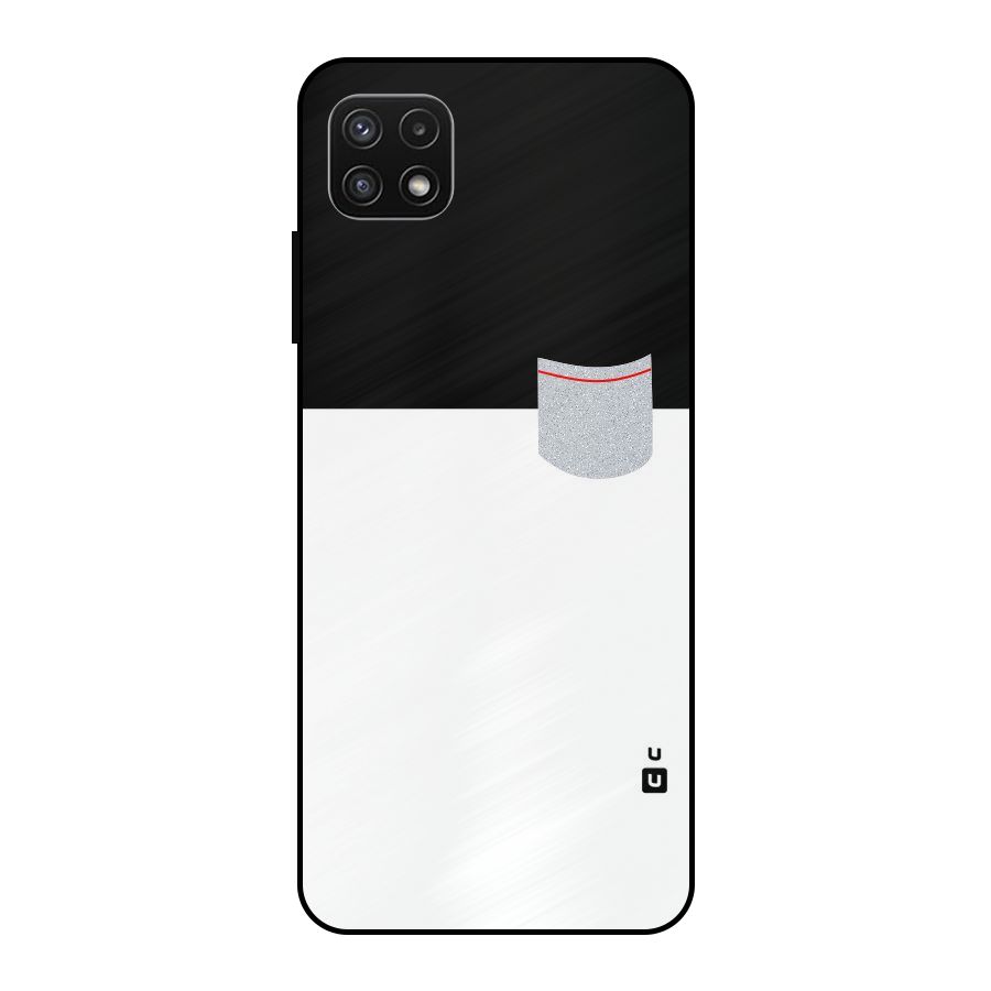 Cute Pocket Simple Metal Back Case for Galaxy A22 5G