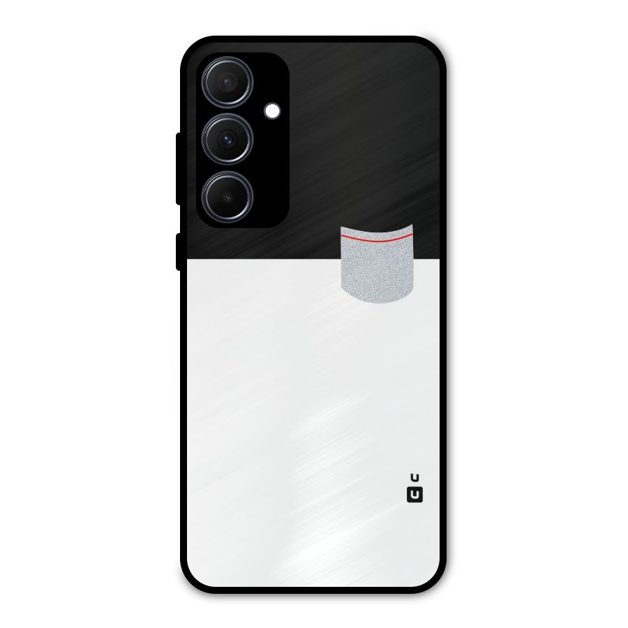 Cute Pocket Simple Metal Back Case for Galaxy A35