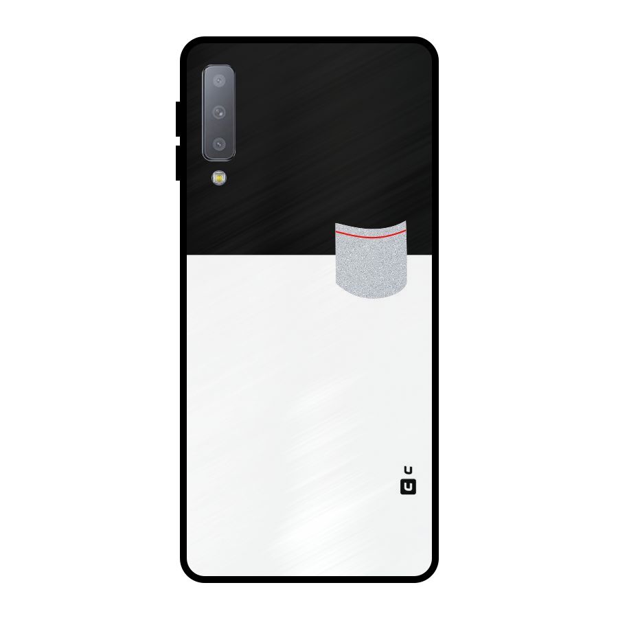 Cute Pocket Simple Metal Back Case for Galaxy A7 (2018)