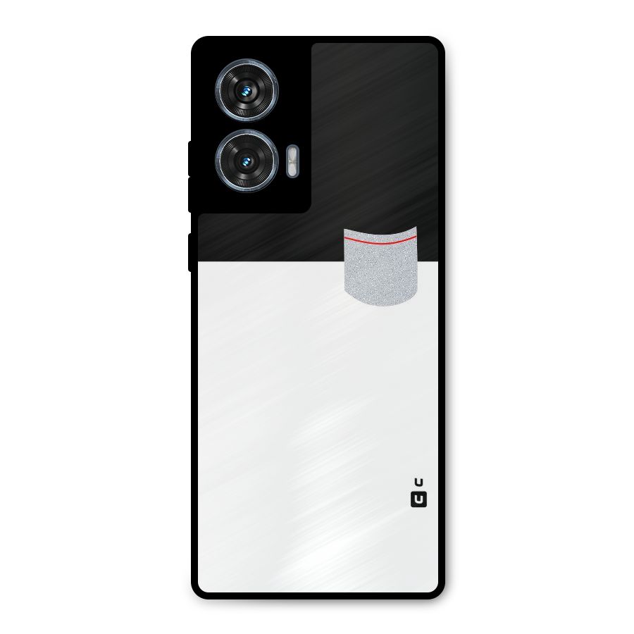 Cute Pocket Simple Metal Back Case for Motorola Edge 50 Fusion