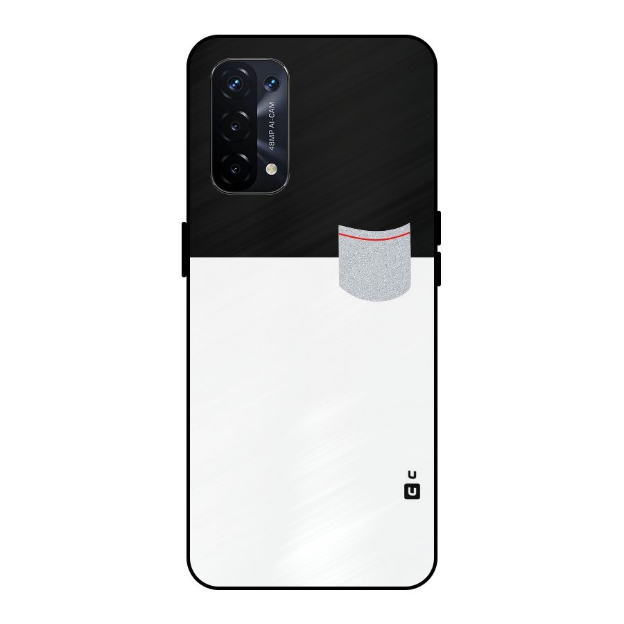 Cute Pocket Simple Metal Back Case for Oppo A74 5G