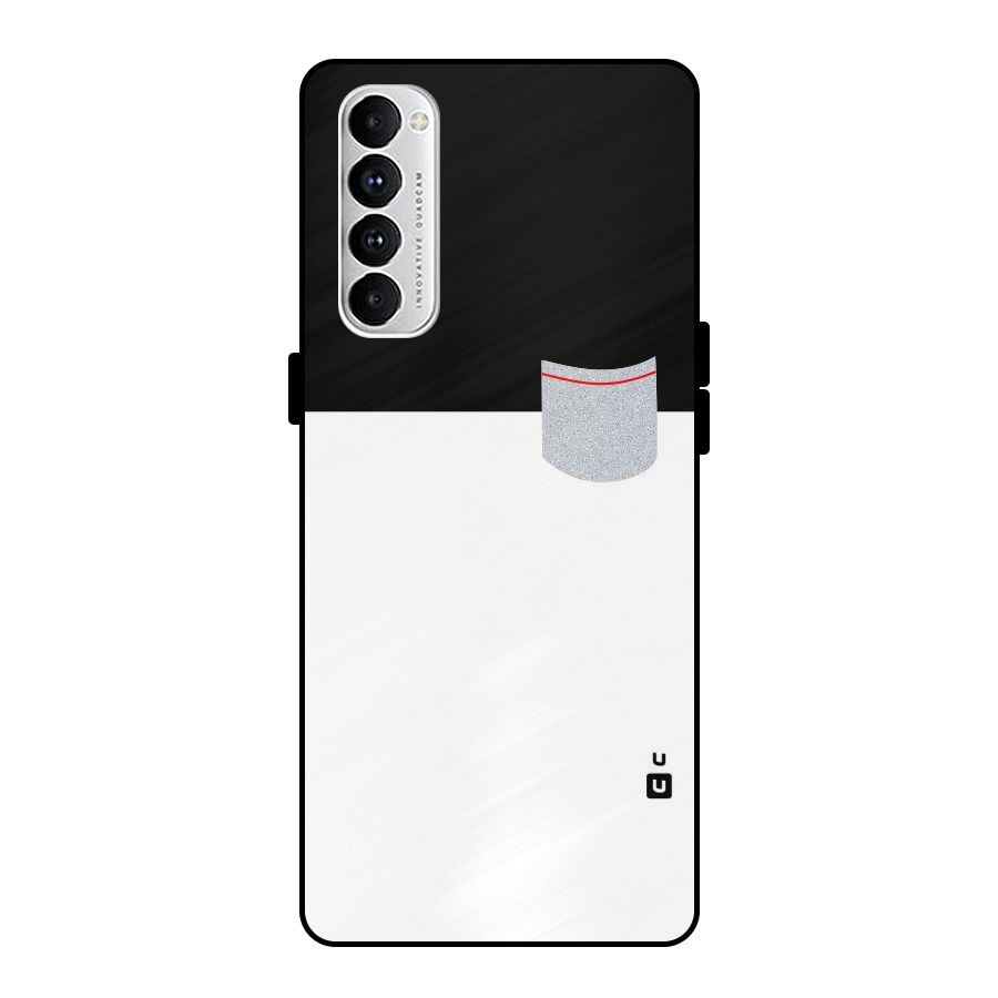 Cute Pocket Simple Metal Back Case for Oppo Reno4 Pro