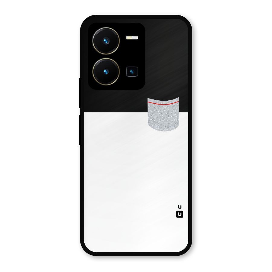 Cute Pocket Simple Metal Back Case for Vivo Y35
