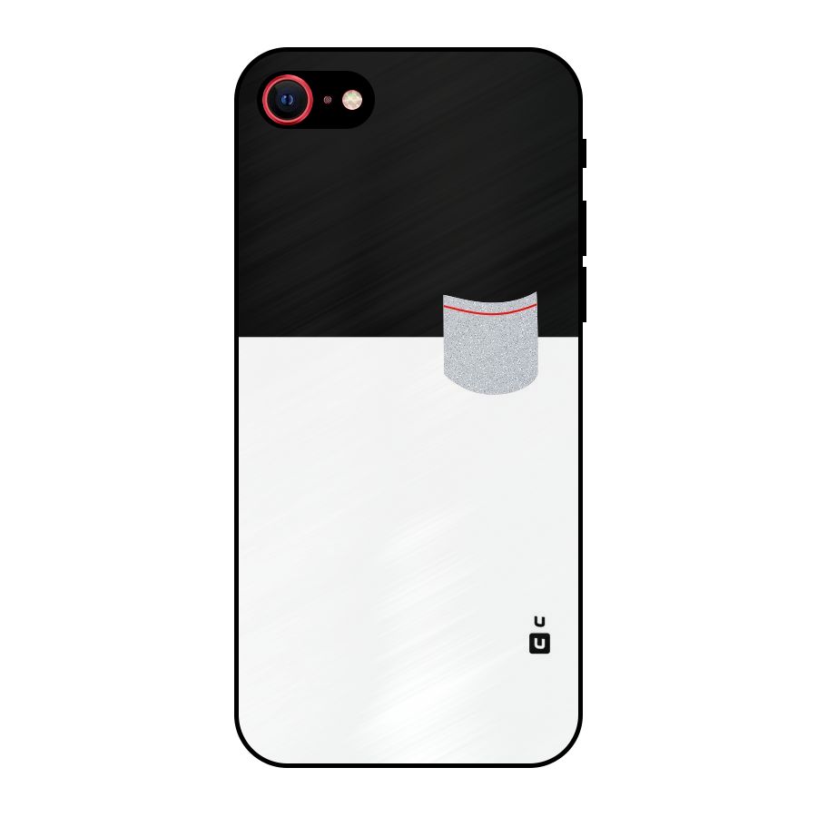 Cute Pocket Simple Metal Back Case for iPhone SE 2022