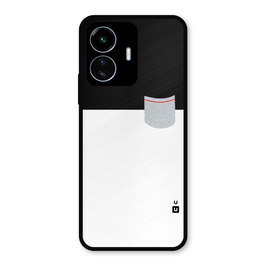 Cute Pocket Simple Metal Back Case for vivo iQOO Z6 Lite 5G