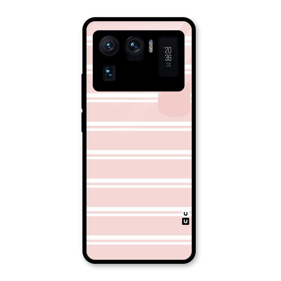 Cute Pocket Striped Glass Back Case for Mi 11 Ultra