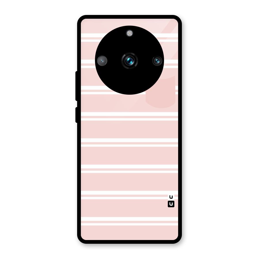 Cute Pocket Striped Glass Back Case for Realme 11 Pro