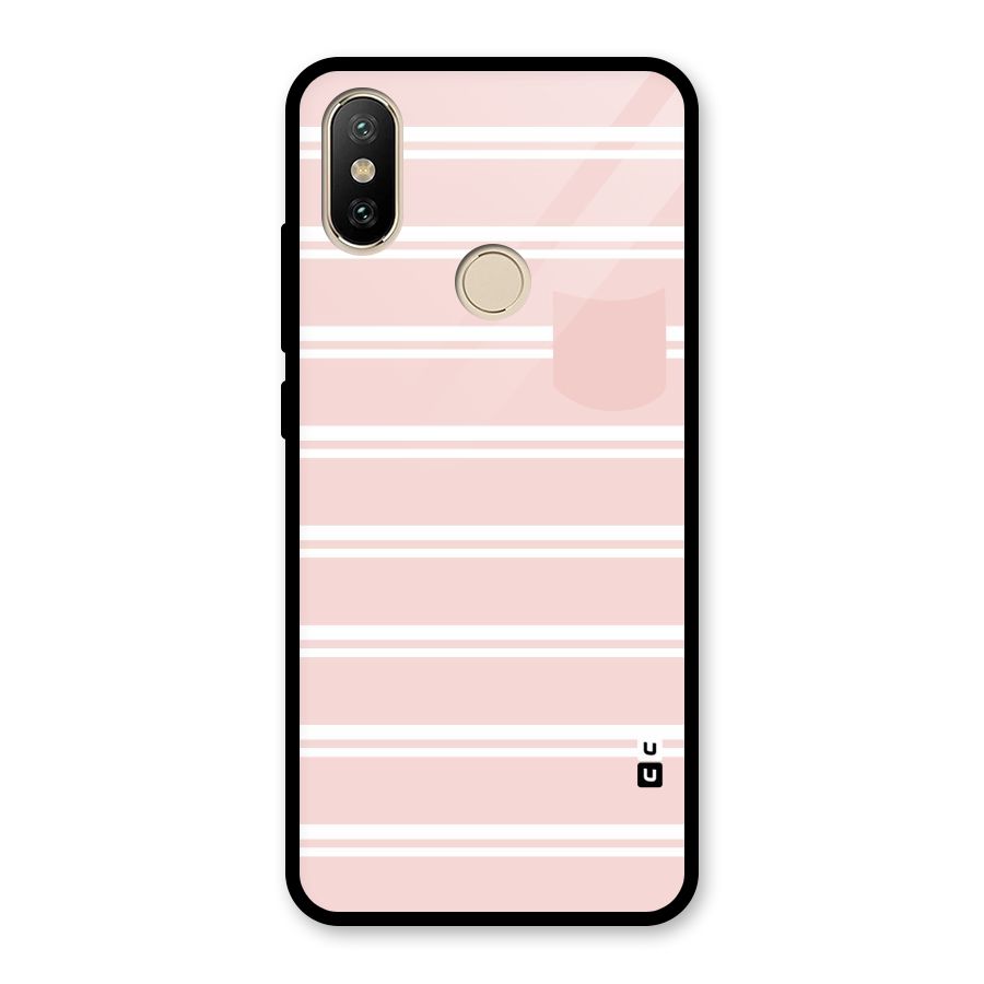 Cute Pocket Striped Glass Back Case for Redmi A2
