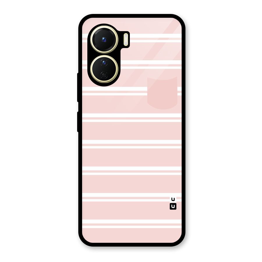 Cute Pocket Striped Glass Back Case for Vivo Y56
