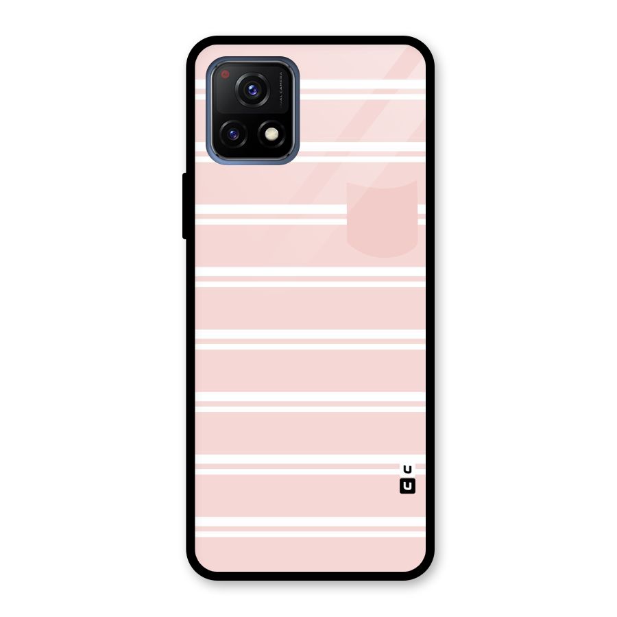 Cute Pocket Striped Glass Back Case for Vivo Y72 5G