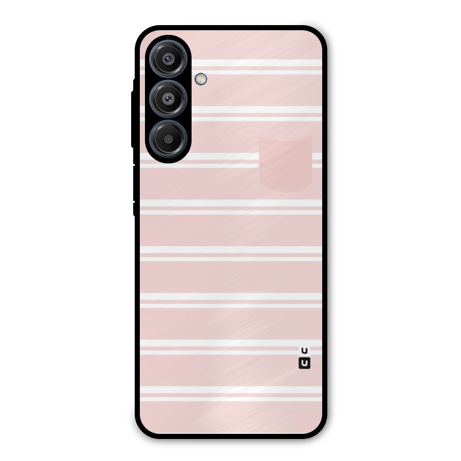 Cute Pocket Striped Metal Back Case for Galaxy A16 5G