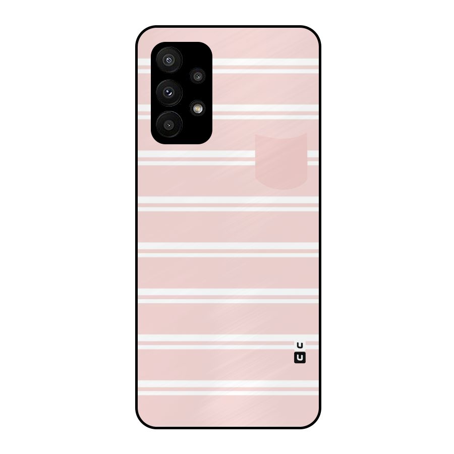 Cute Pocket Striped Metal Back Case for Galaxy A23