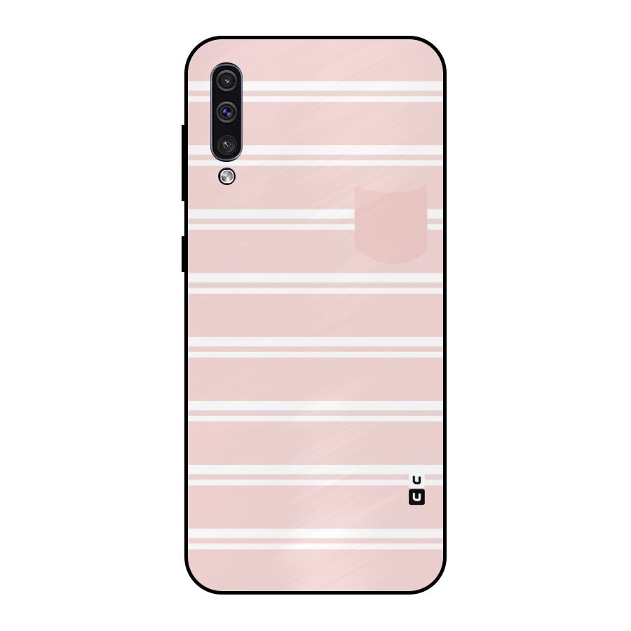 Cute Pocket Striped Metal Back Case for Galaxy A50s