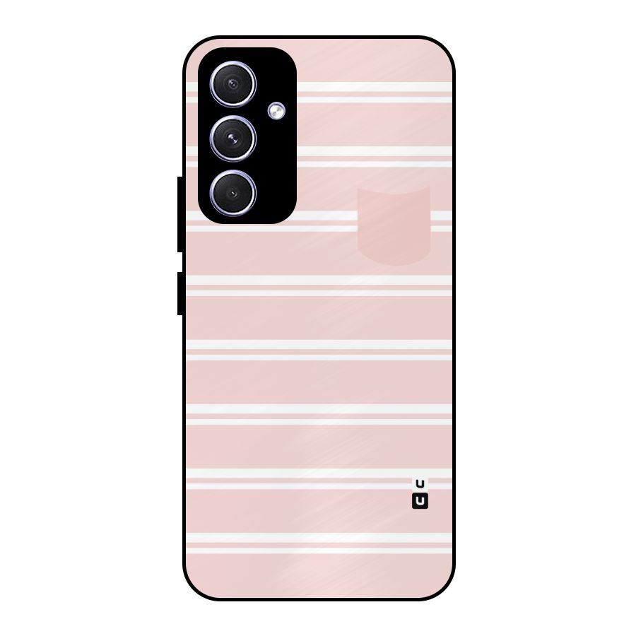 Cute Pocket Striped Metal Back Case for Galaxy A54