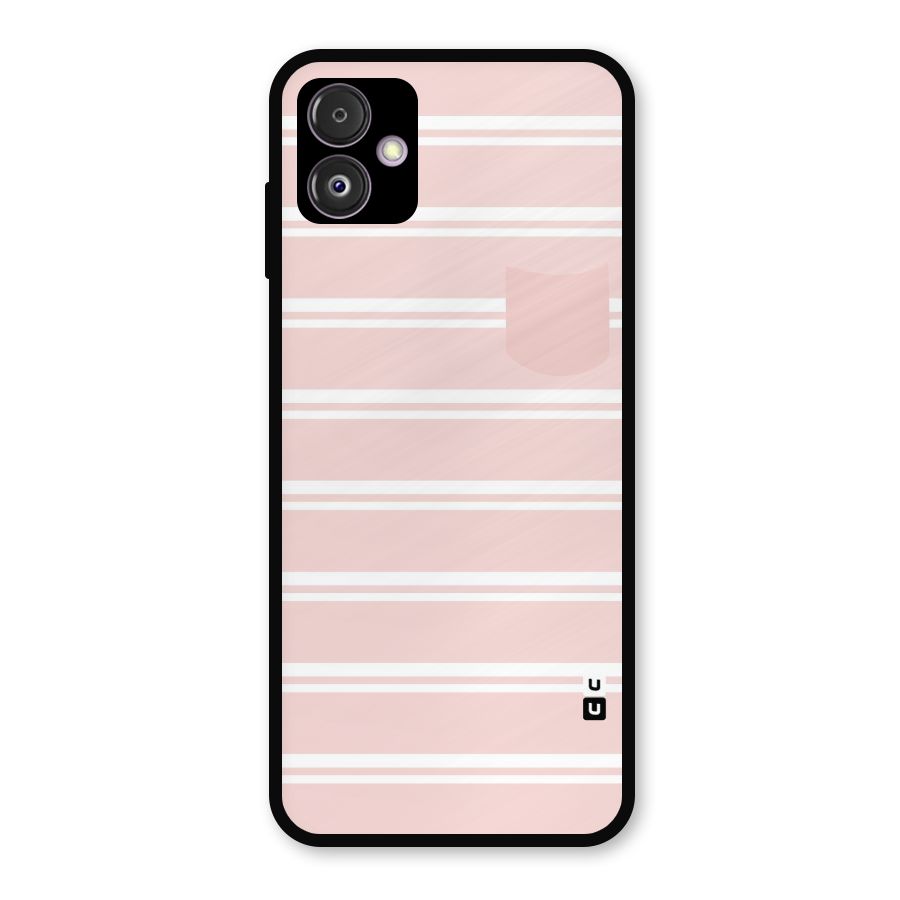 Cute Pocket Striped Metal Back Case for Galaxy F14
