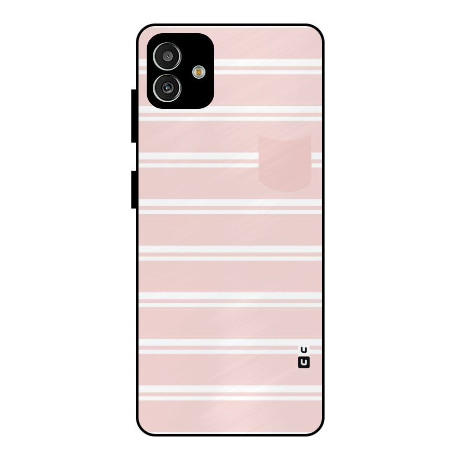 Cute Pocket Striped Metal Back Case for Galaxy M13 5G