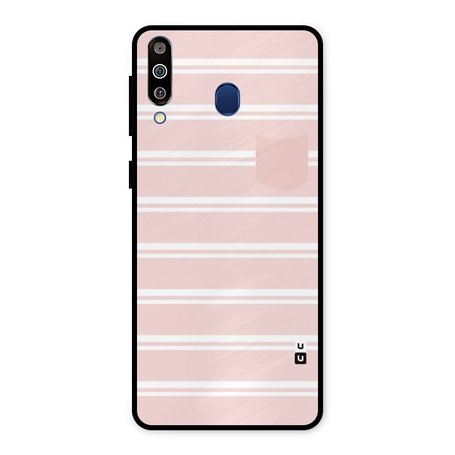 Cute Pocket Striped Metal Back Case for Galaxy M30