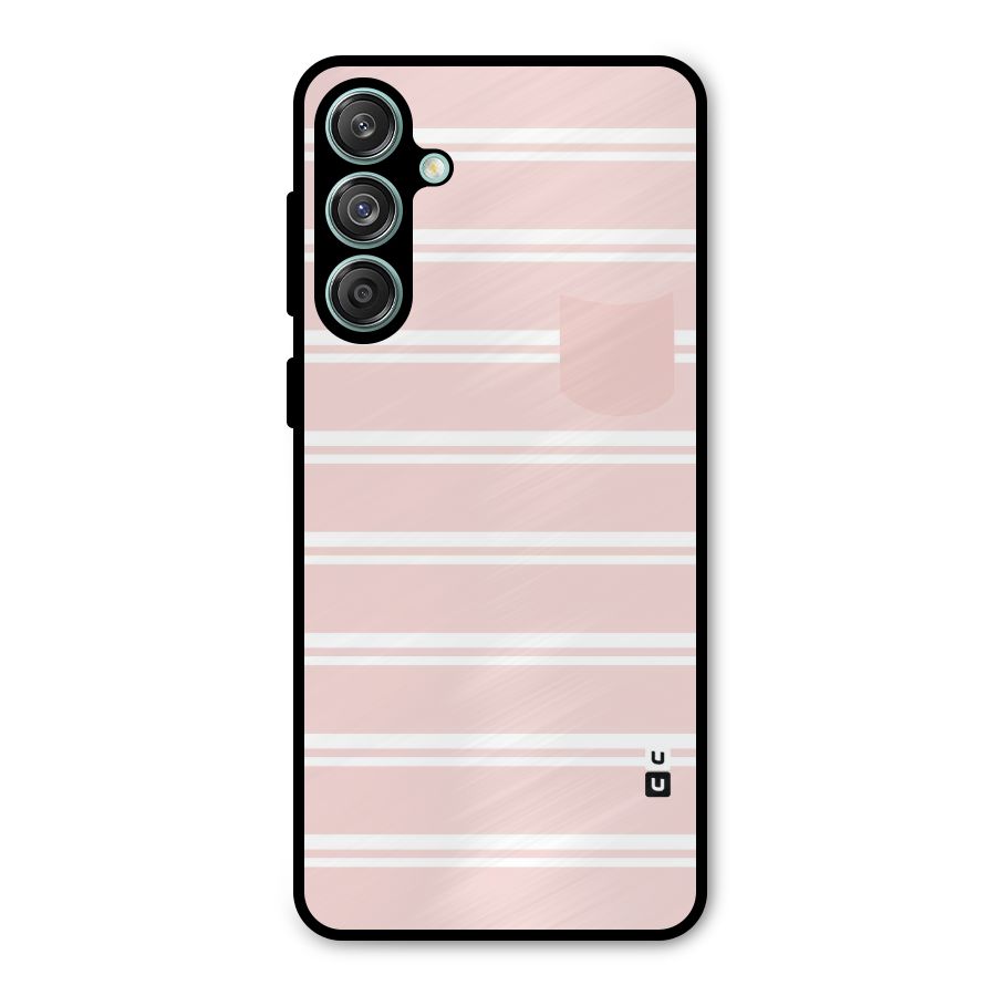 Cute Pocket Striped Metal Back Case for Galaxy M55 5G