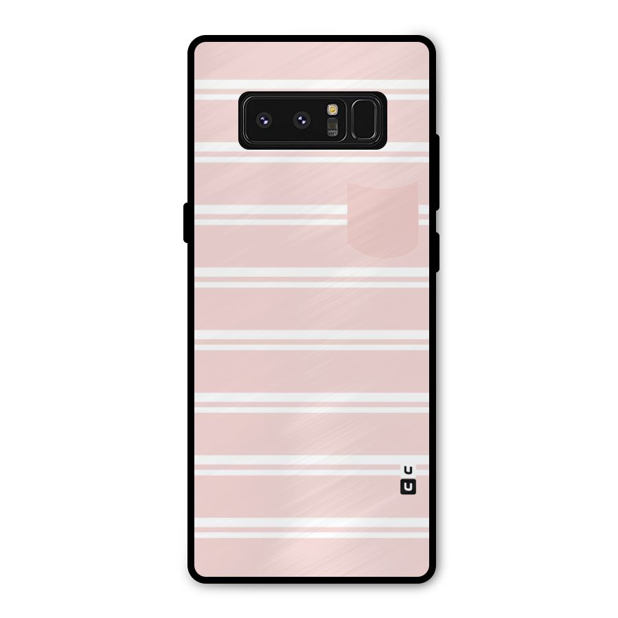 Cute Pocket Striped Metal Back Case for Galaxy Note 8