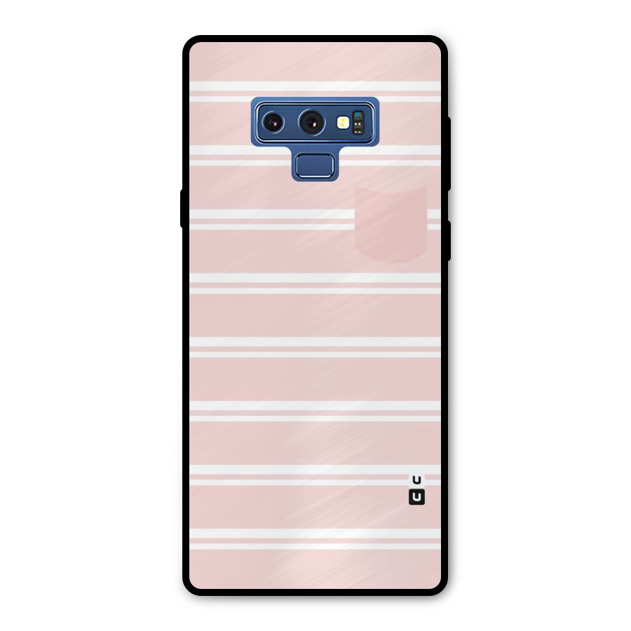 Cute Pocket Striped Metal Back Case for Galaxy Note 9