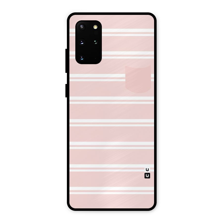Cute Pocket Striped Metal Back Case for Galaxy S20 Plus