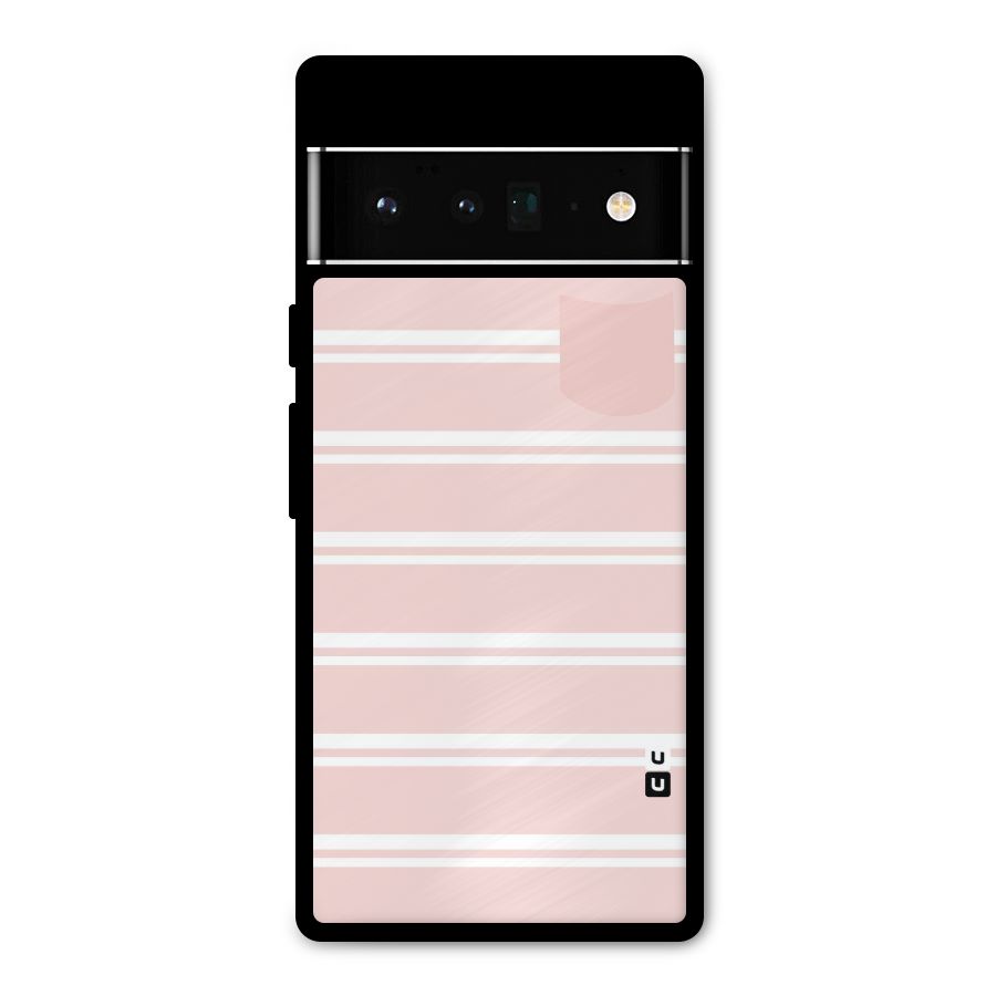 Cute Pocket Striped Metal Back Case for Google Pixel 6 Pro