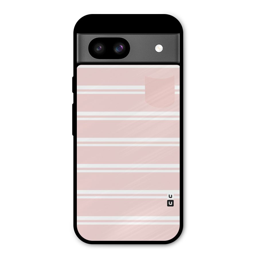 Cute Pocket Striped Metal Back Case for Google Pixel 8a