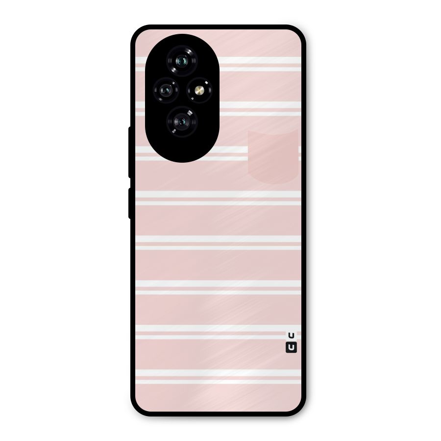 Cute Pocket Striped Metal Back Case for Honor 200