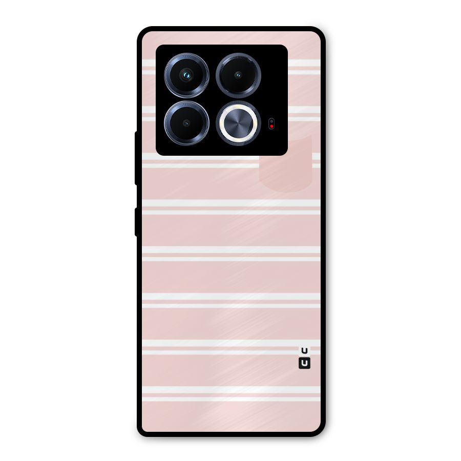 Cute Pocket Striped Metal Back Case for Infinix Note 40 5G