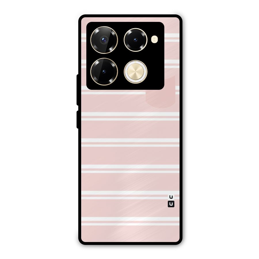 Cute Pocket Striped Metal Back Case for Infinix Note 40 Pro