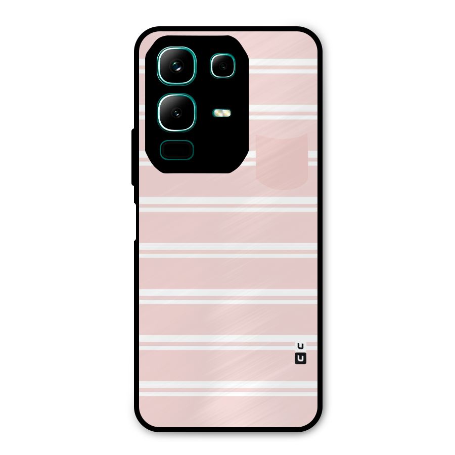 Cute Pocket Striped Metal Back Case for Infinix Note 50x