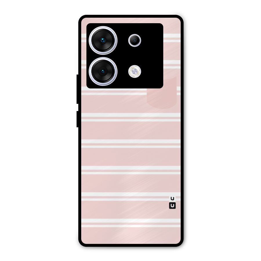 Cute Pocket Striped Metal Back Case for Infinix Zero 30 5G