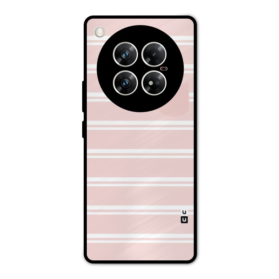 Cute Pocket Striped Metal Back Case for Infinix Zero 40 5G
