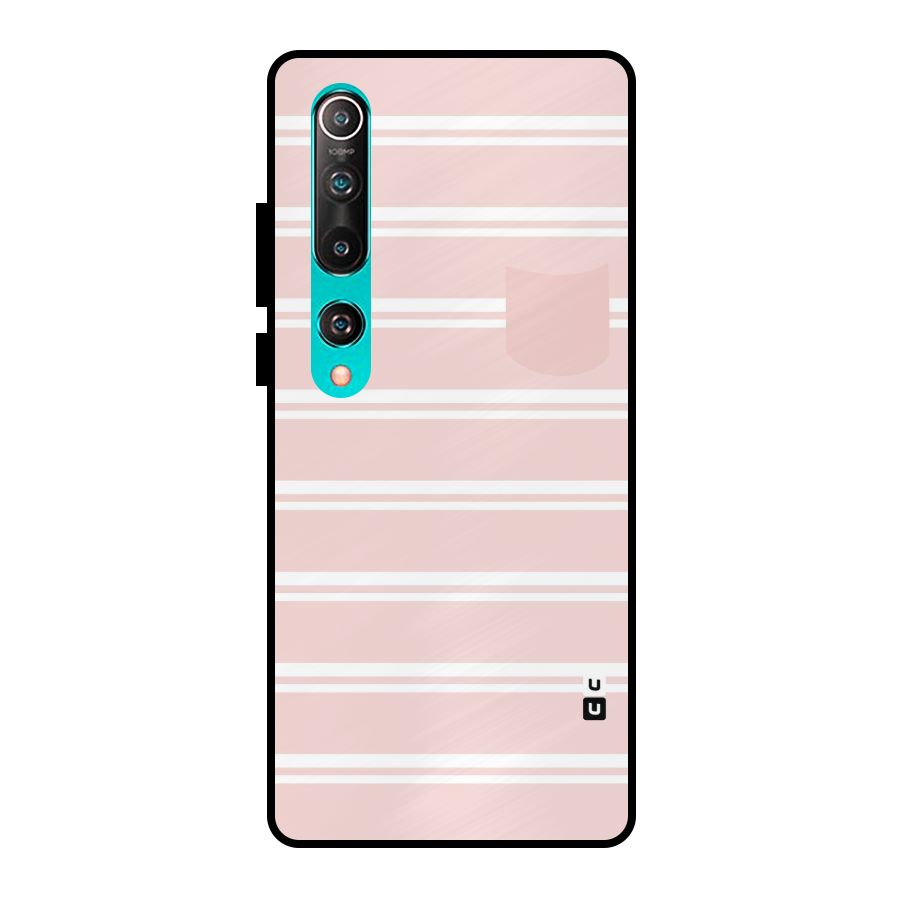 Cute Pocket Striped Metal Back Case for Mi 10