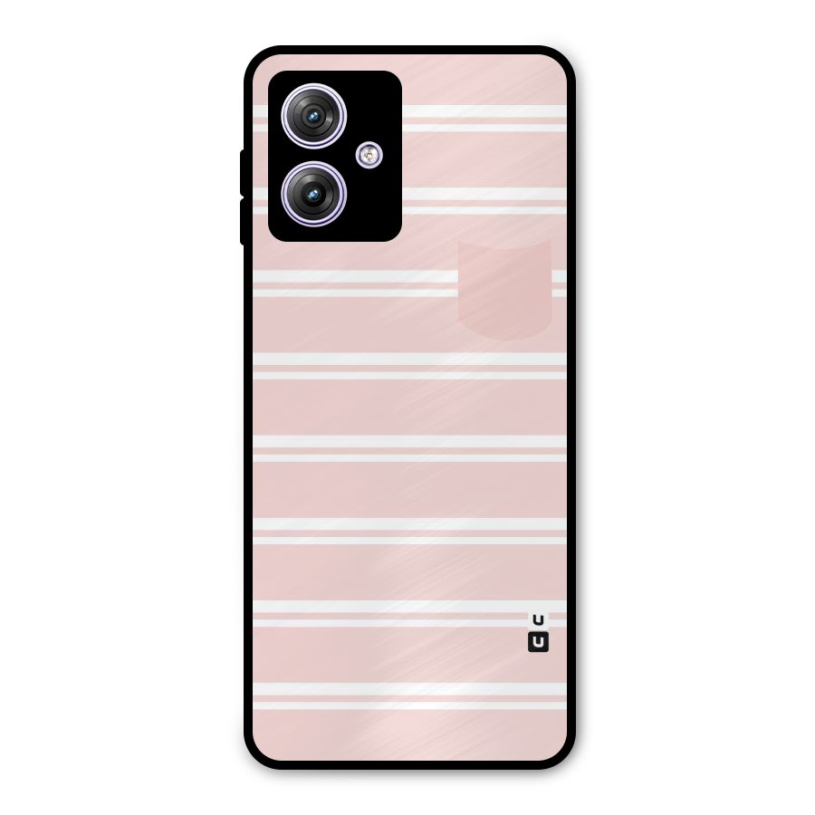 Cute Pocket Striped Metal Back Case for Moto G64