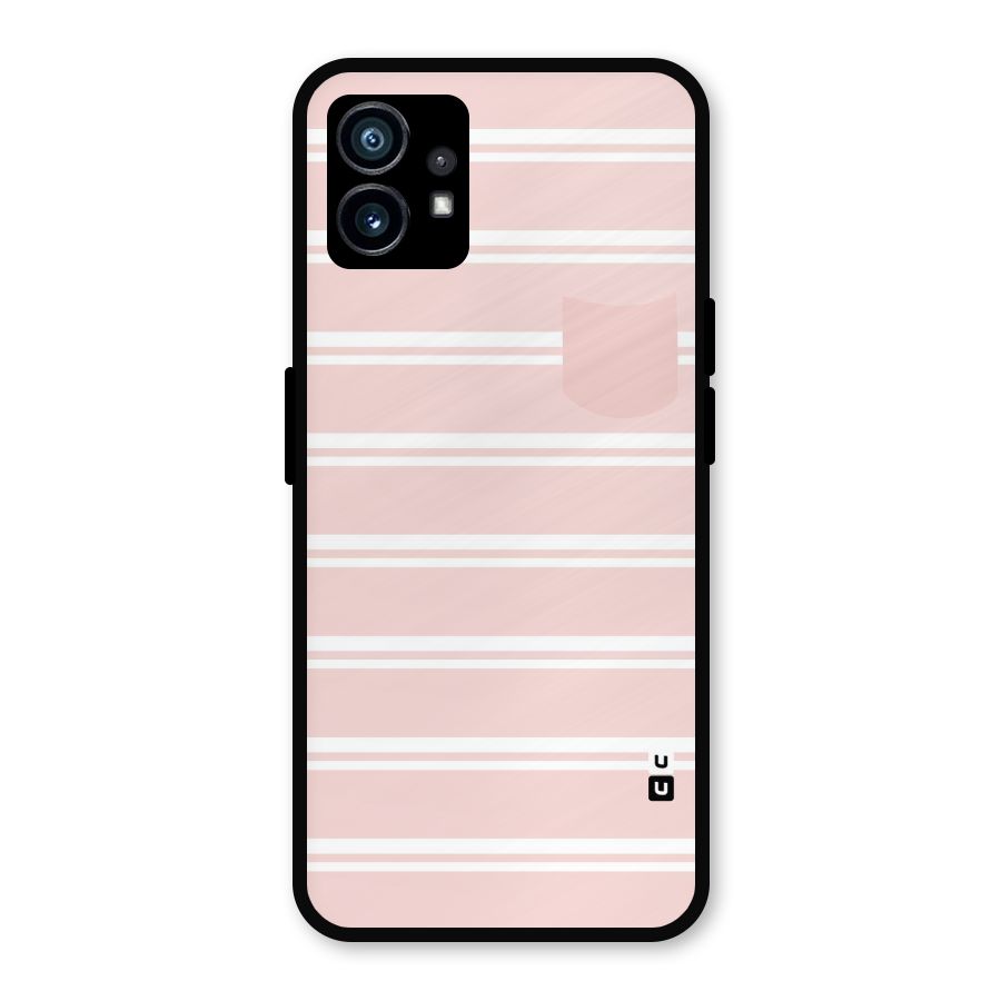 Cute Pocket Striped Metal Back Case for Nothing Phone 1
