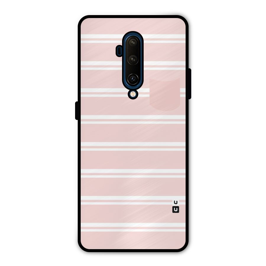 Cute Pocket Striped Metal Back Case for OnePlus 7T Pro