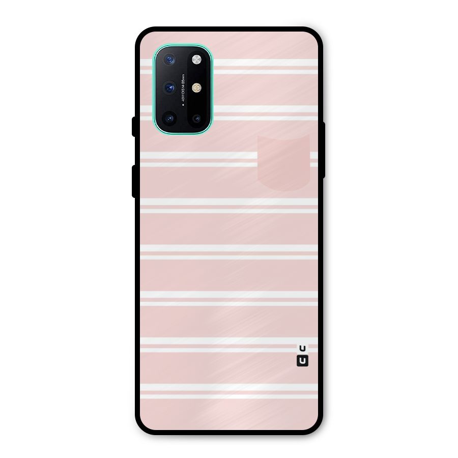 Cute Pocket Striped Metal Back Case for OnePlus 8T