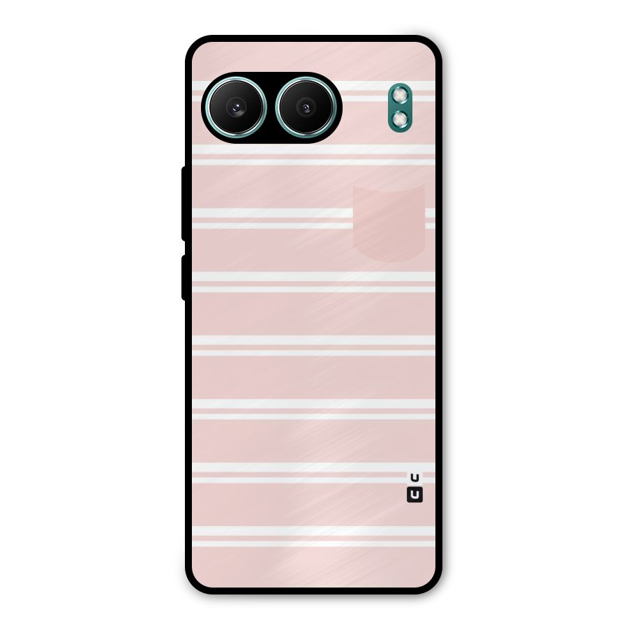 Cute Pocket Striped Metal Back Case for OnePlus Nord 4