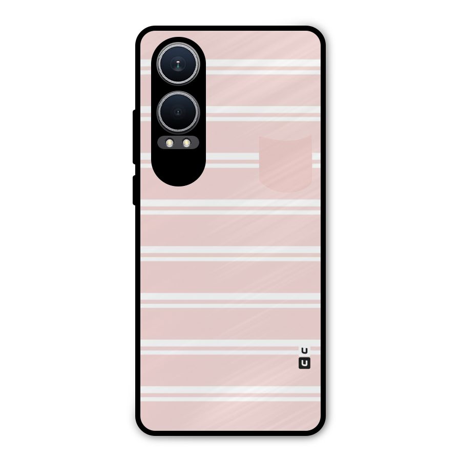 Cute Pocket Striped Metal Back Case for OnePlus Nord CE4 Lite