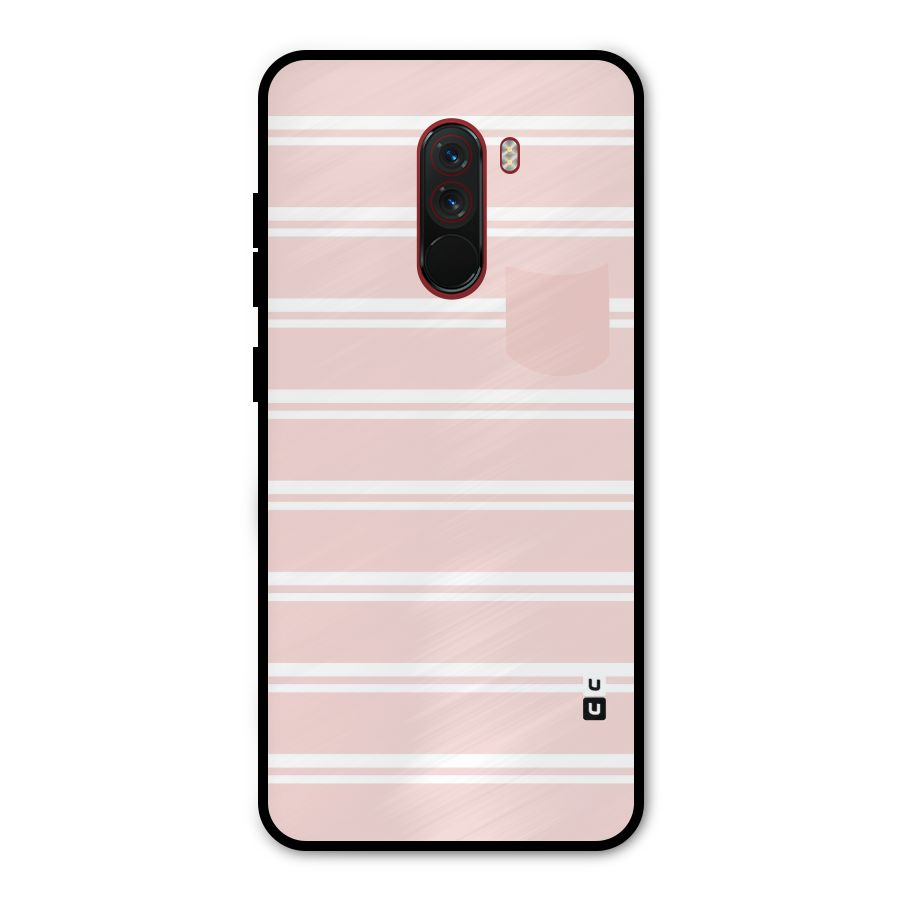 Cute Pocket Striped Metal Back Case for Poco F1