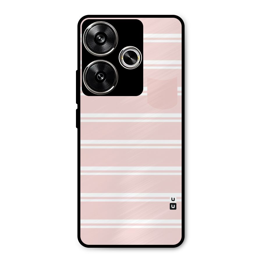 Cute Pocket Striped Metal Back Case for Poco F6