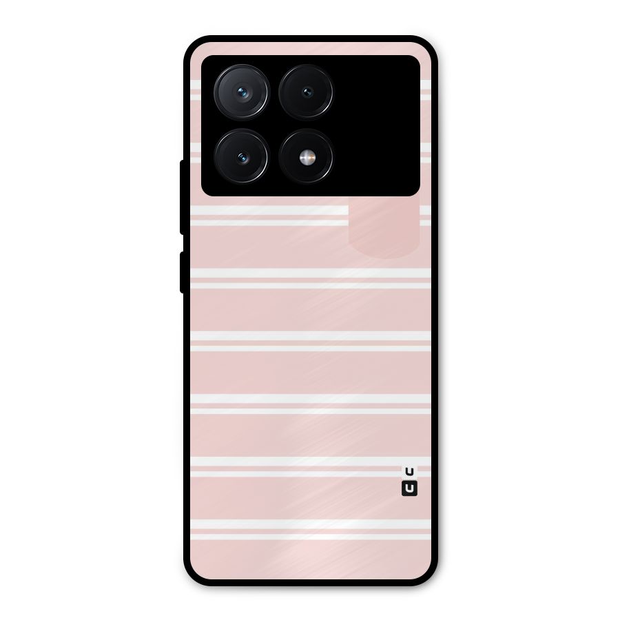 Cute Pocket Striped Metal Back Case for Poco X6 Pro