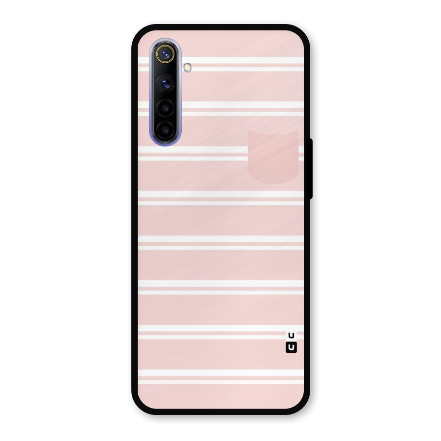 Cute Pocket Striped Metal Back Case for Realme 6i