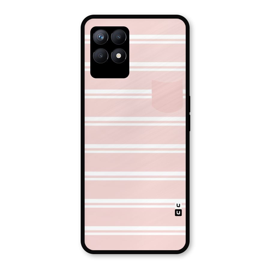 Cute Pocket Striped Metal Back Case for Realme Narzo 50